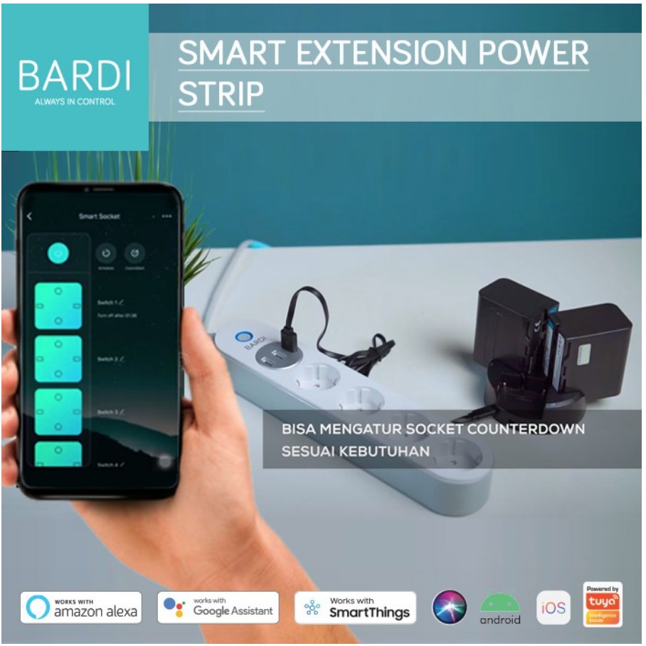 BARDI Extension Power Strip Stop Kontak Colokan Listrik USB Socket Ekstension Kabel Wifi