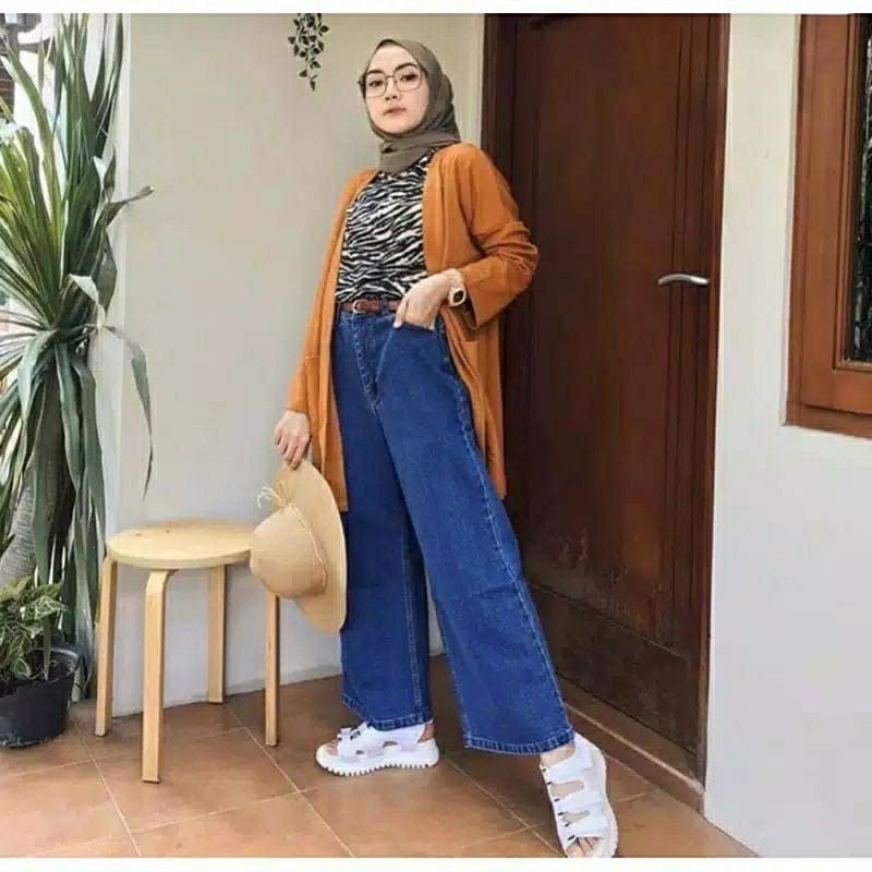 Celana Kulot Jeans Highwaist Wanita Premium Warna Celana Jeans Celana Highwaist Kulot Celana panjang Wanita Celana Jeans Kulot Loose