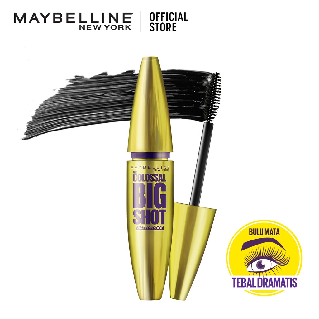 Maybelline The Colossal Big Shot Waterproof Mascara MakeUp - Hitam