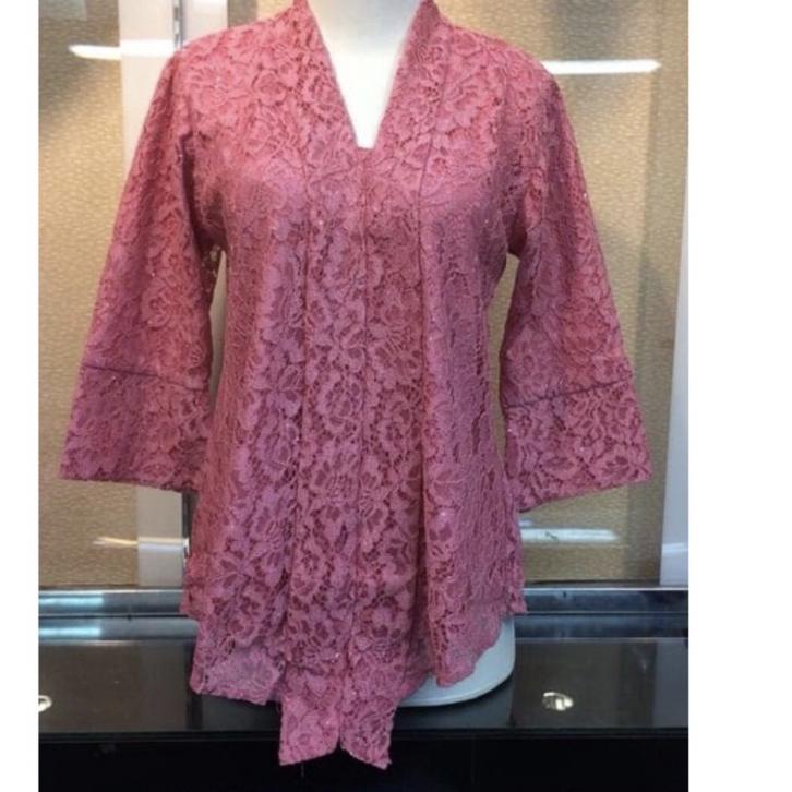 ✅Khusus Atasan Kebaya Brukat Atasan Kebaya Kartini Atasan Kebaya Kutubaru polos floy Aneka Warna keb