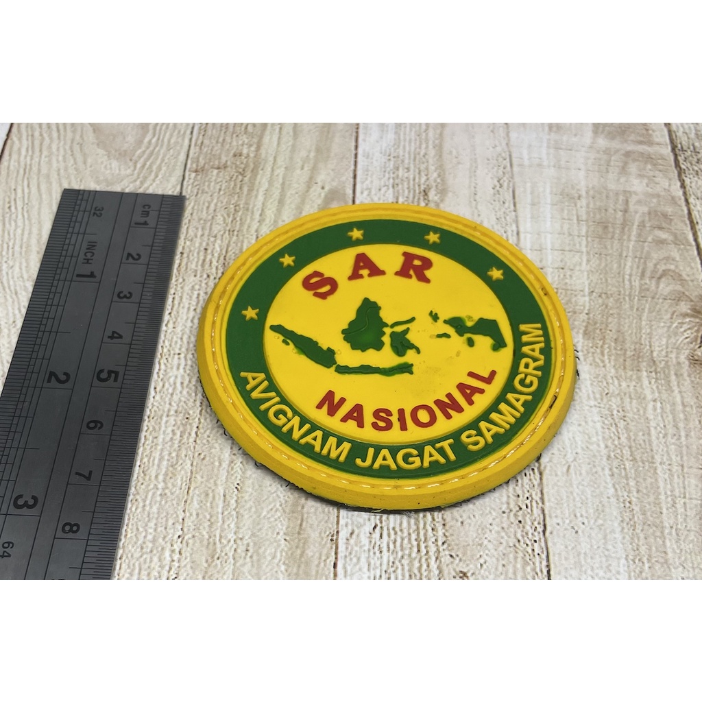 Patch SAR (bulat Ku) - Patch Velcro SAR  - Prepetan SAR Bulat - Velcro Karet