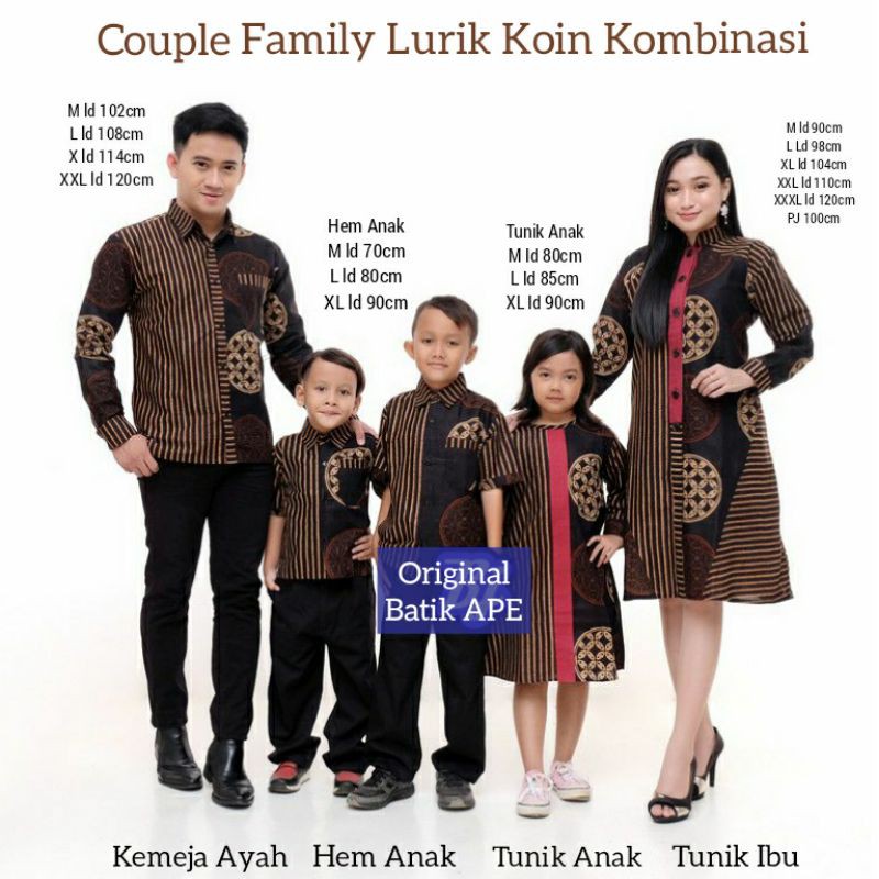 COUPLE FAMILY SARIMBIT KELUARGA BATIK BUTIK BOLA DUNIA LURIK KOIN SOGAN KOMBINASI BISA PISAH 3L 4L