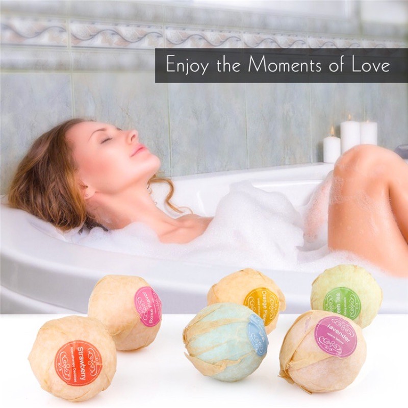 BATHE PROJECT Bath Bombs Salt Sabun Mandi Bathtube Bubble Essential Oil 6 PCS - SKT - Multi-Color