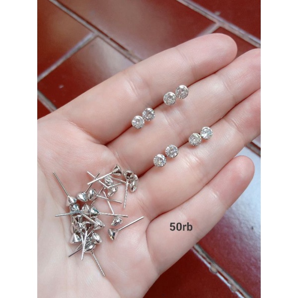 giwang mata burung mp solitaire/giwang perak asli silver 925 lapis emas/giwang fashion pria &amp; wanita