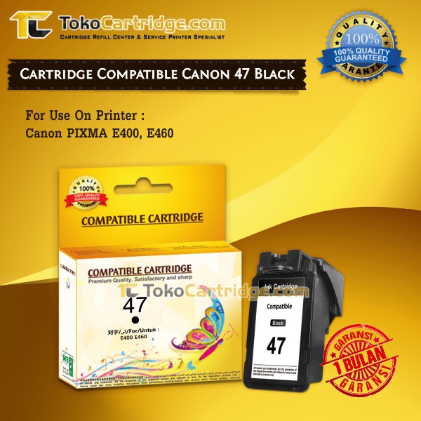 Cartridge Recycle Canon PG47 PG 47 PG-47 Black New Tinta Printer E400 E410 E417 E460 E470 E477 E480