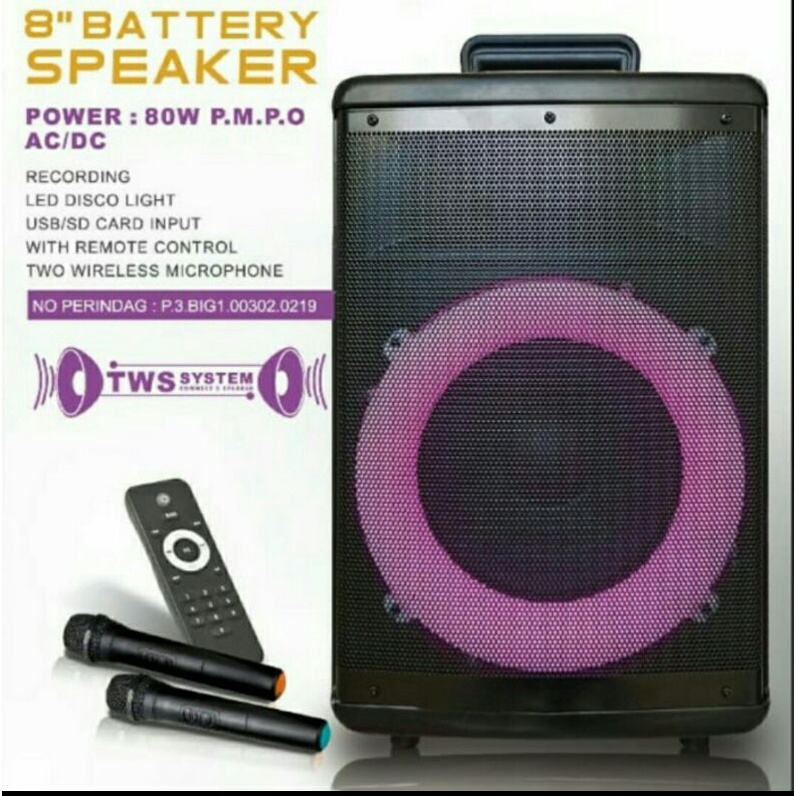 Speaker Portable Wireless 8"inch Noise - 899 QII Original