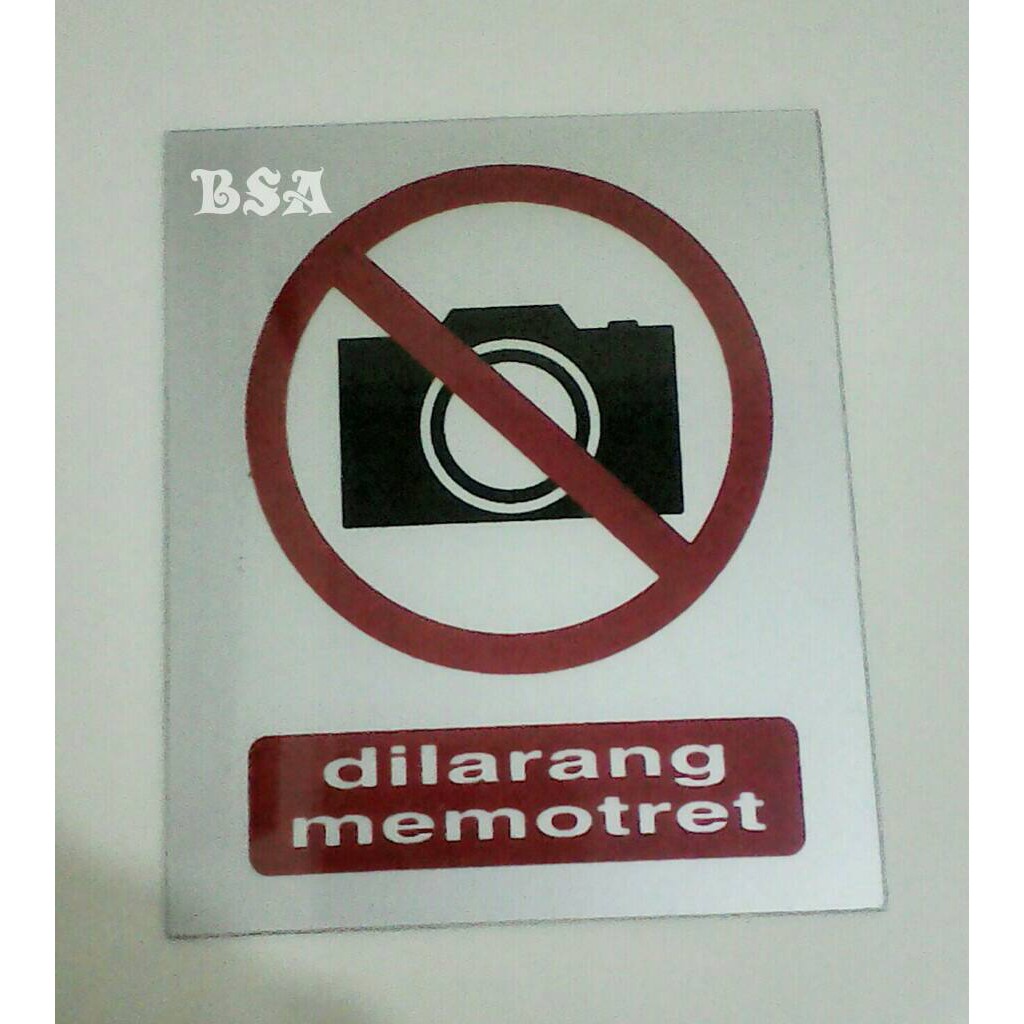 

Sticker stiker mika DILARANG MEMOTRET uk 12 cm x 10 cm