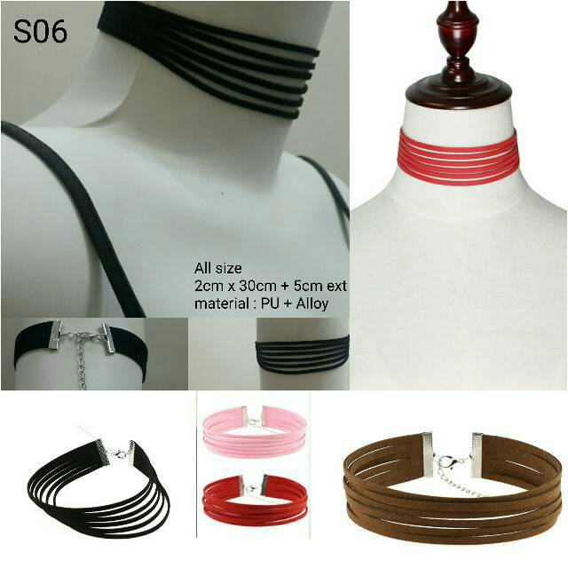 KALUNG KOREA CHOKER SUDE BLACK MULTILAYER S06