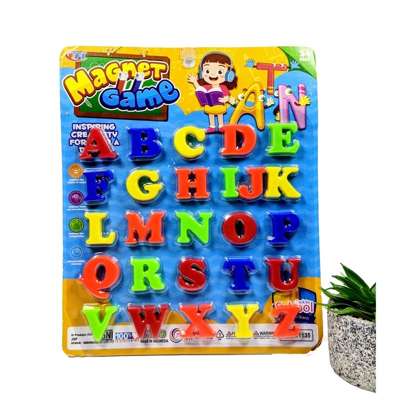 Mainan Anak Mainan Edukasi Magnetic Number Magnet Huruf ABCD