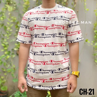  Kaos  Champion  Life Men Heritage  Tee All Over Logo Original 