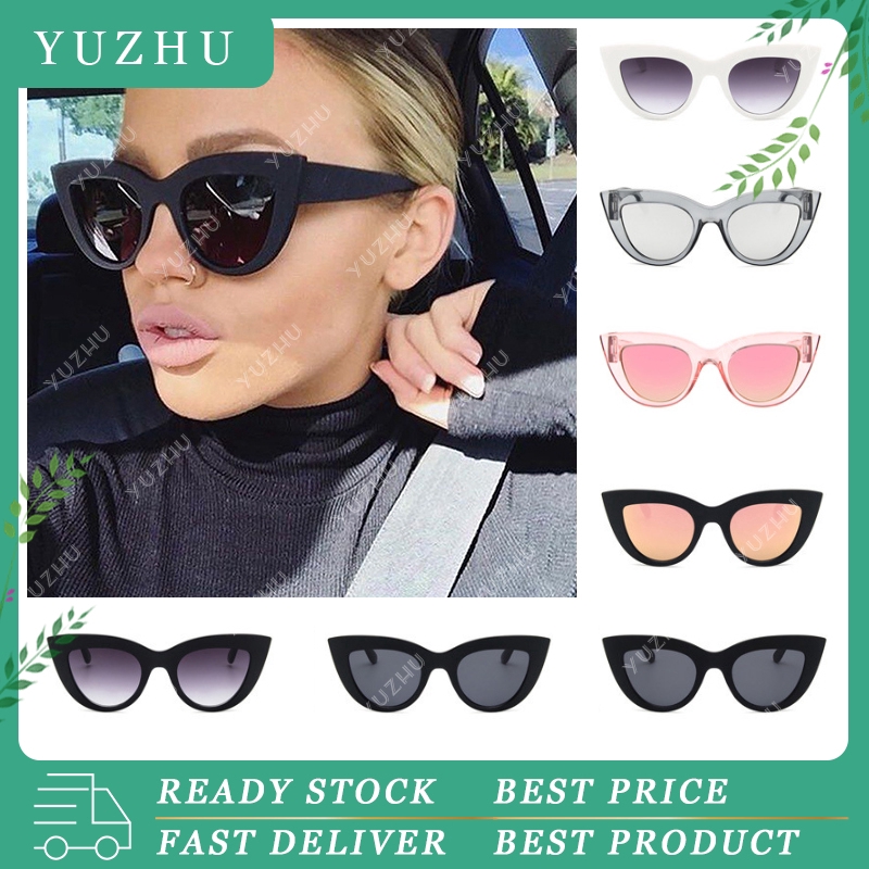 (YUZHU) Ready Stock Kacamata Sunglasses Wanita Kepribadian Kacamata Hitam  Mata Kucing