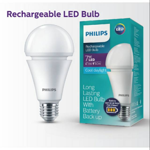 Philips Lampu Emergency LED Rechargeable otomatis mati lampu 7 watt