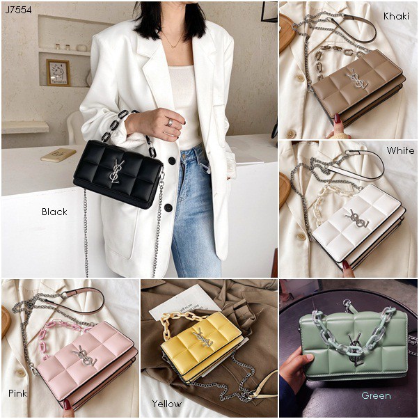 SELEMPANG BUBBLE BOX WOMEN TAS WANITA KOTAK TAS YE ESL TAS JALAN TAS HANDEL RANTAI J7554