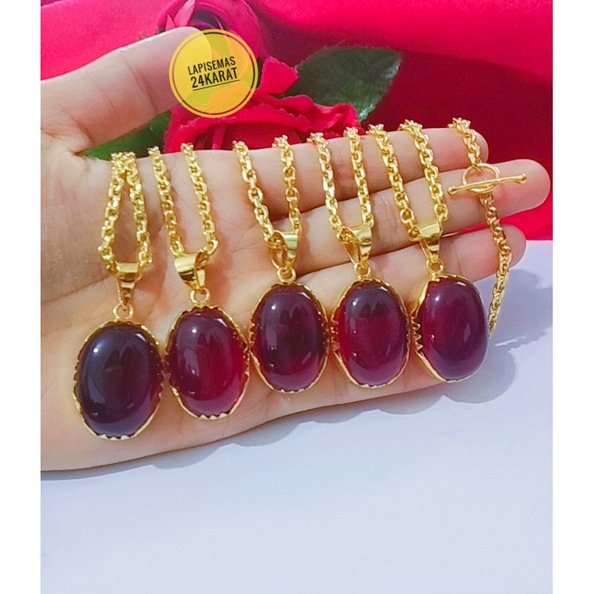 Kalung Liontin Lapis Emas 24Karat