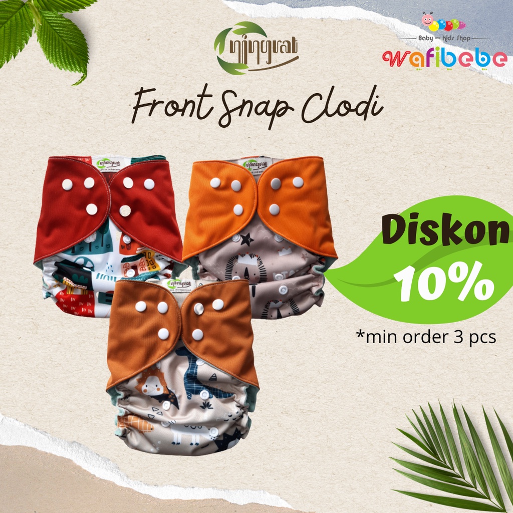 Ningrat Clodi Front Snap 2 Insert Popok Kain Cuci Ulang Tipe Kancing Cloth Diapers dari Newborn