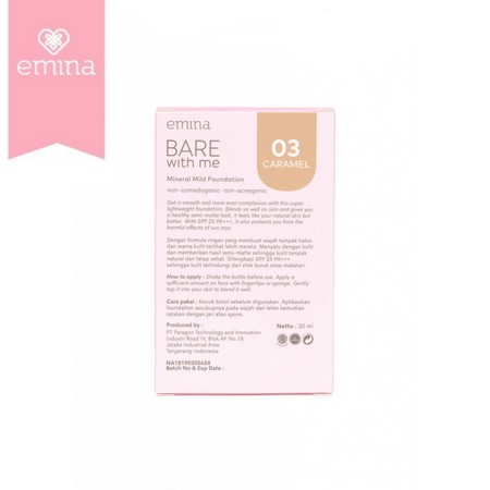 ★ BB ★ EMINA Bare With Me Mineral Mild Foundation SPF 25 PA+++