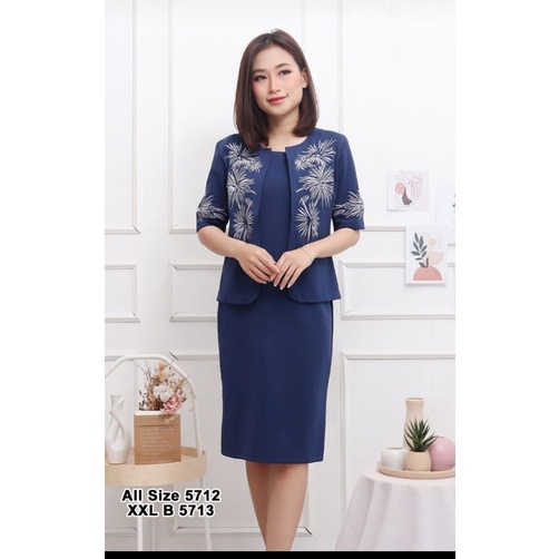 Dress wanita jumbo, Dress scuba premium,Dress jumbo