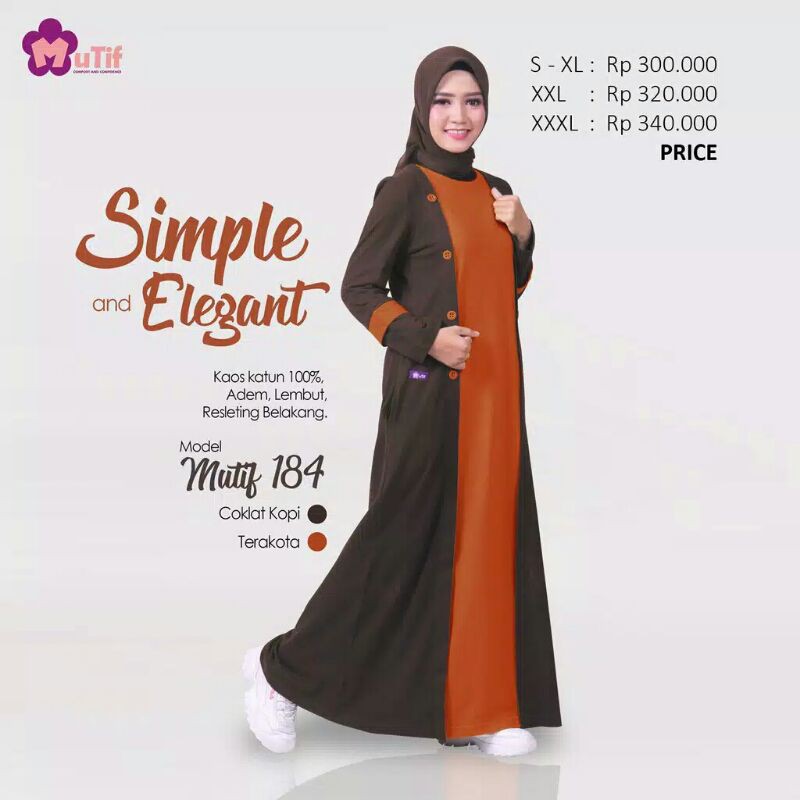 Gamis kaos casual mutif 184