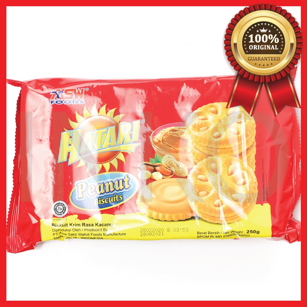 

ASW FOODS HATARI PEANUT BISCUITS KRIM RASA KACANG 250GR