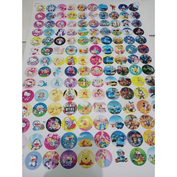 

stiker kartun cutting bulat 3cm
