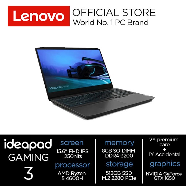 Lenovo Ideapad Gaming 3 15ARH05 SDID Ryzen 5 4600H 8Gb 512Ssd Gtx1650Ti 4Gb Win 10 +OHS 2019