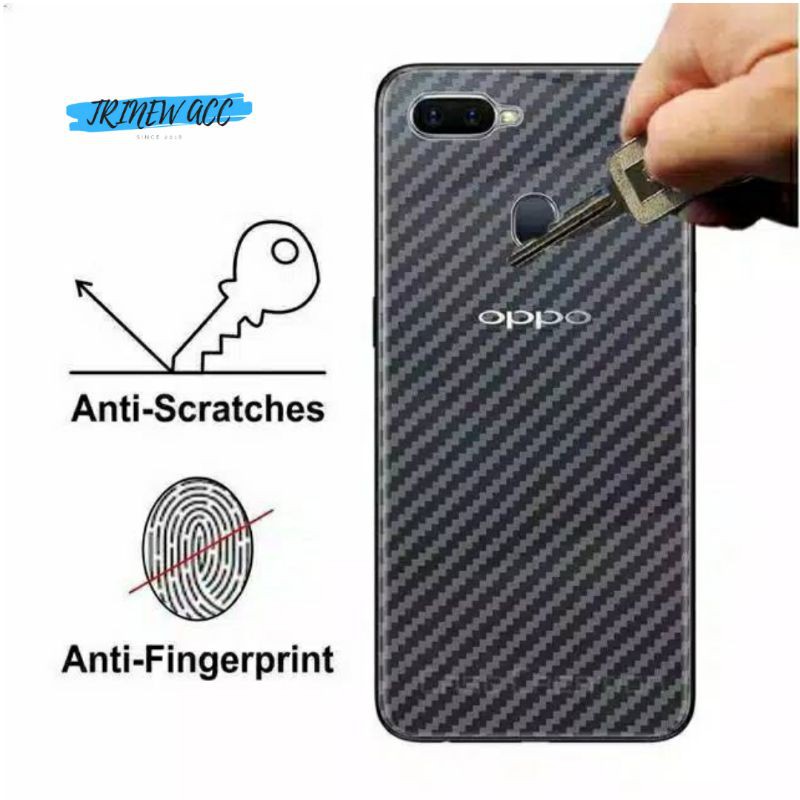 Stiker Skin Carbon Anti Gores Belakang Anti Jamur FOR OPPO A1K A3S A5S A5 A9 2020 A12 A15 A15S A16 A