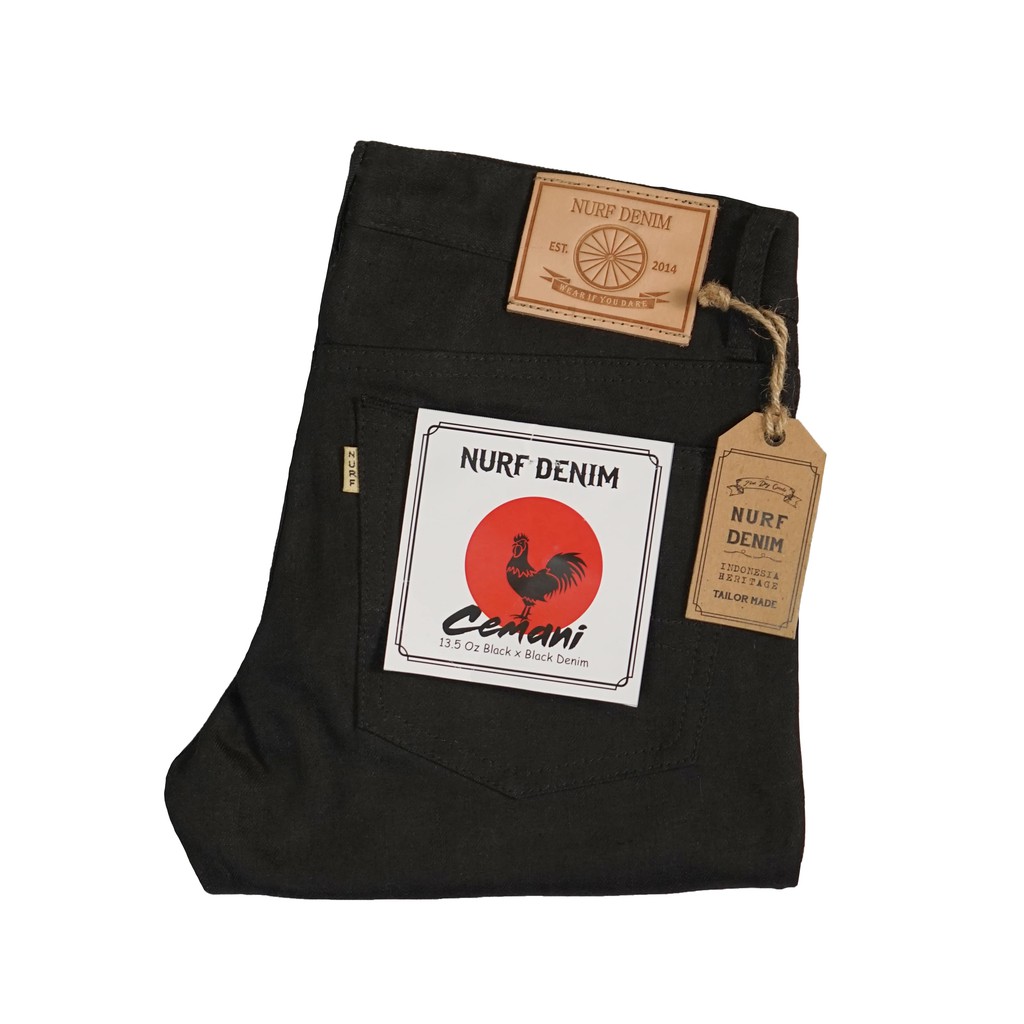 Nurf Denim CEMANI Black x Black Denim Selvedge Accent