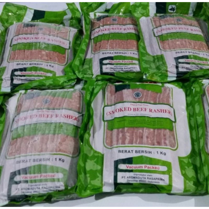 aroma smoked beef rasher 1kg / sapi / daging asap halal / bali