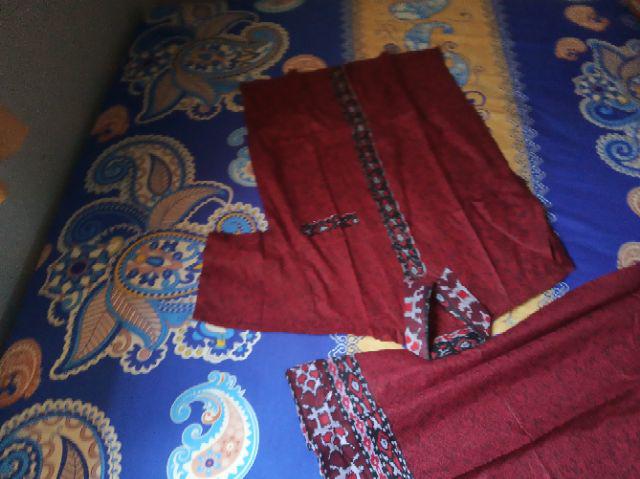 Batik Couple Keluarga Sarimbit Blouse Gamis Mega Mendung Super Jumbo
