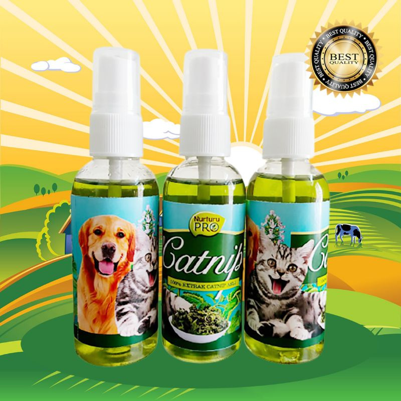 CATNIP SPRAY 60 ML - Mainan Kucing Catnip Kucing Catnip Cair Cat Mint Penghilang Stress Kucing Penurun Birahi