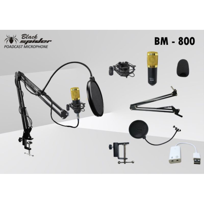 Mic Podcast bm800 satu set lengkap