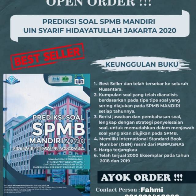 Bisa Cod Buku Prediksi Soal Spmb Mandiri Uin Jakarta 2021 Shopee Indonesia