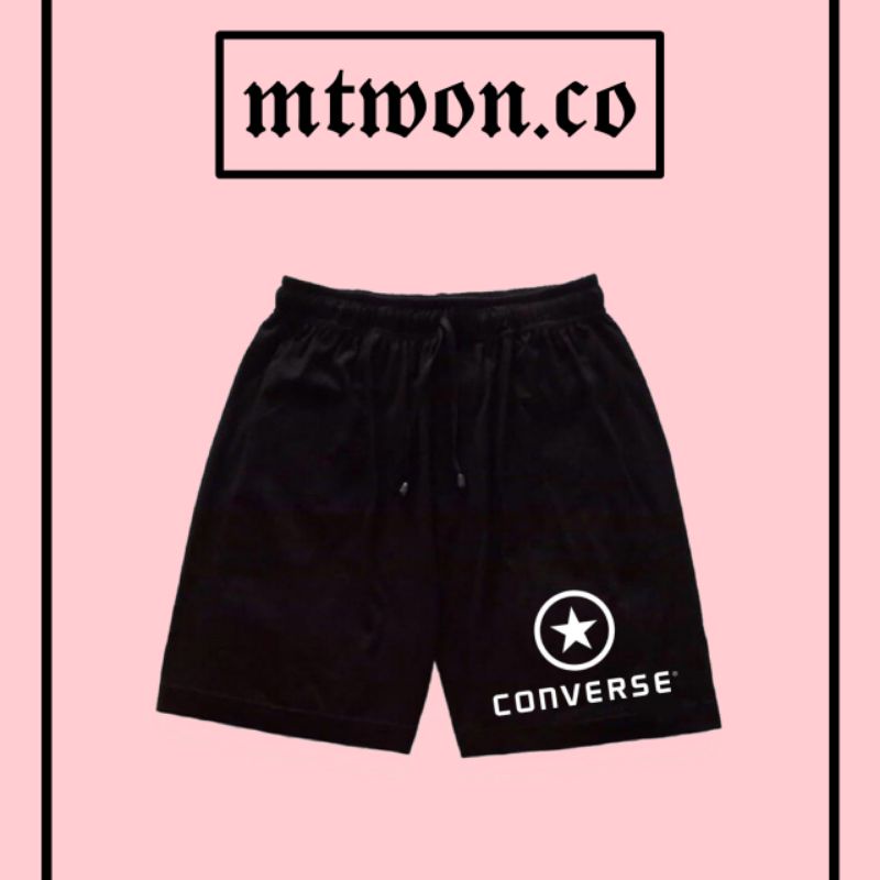 CELANA PENDEK CONVERSE / CONVERS BINTANG BOXER HITAM MOTIF SHORTPANTS BRAND DISTRO PRIA WANITA DEWAS