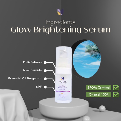 VOME BEAUTY GLOW BRIGHTENING SERUM DNA SALMON ESSENTIAL OIL NIACINAMIDE 15ML