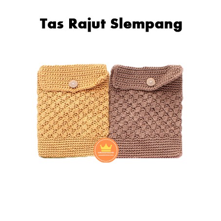 (tokomurmer01) Tas Selempang Wanita Full Rajut Slempang 13 x 19 / Tas Wanita /  Tas Rajut Dowa / Tas