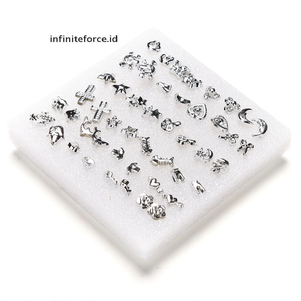 (Infiniteforce.Id) 24 Pasang Anting Tusuk Lapis Silver Untuk Wanita