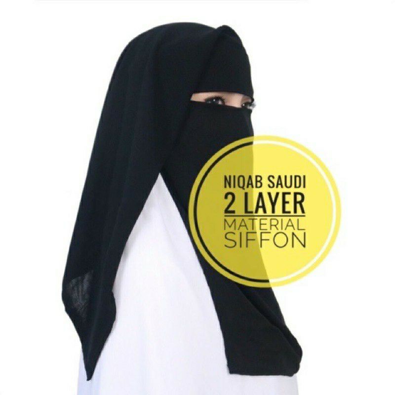 Niqab Saudi 2 layer - Cadar Niqob Saudi 2 layer Siffon