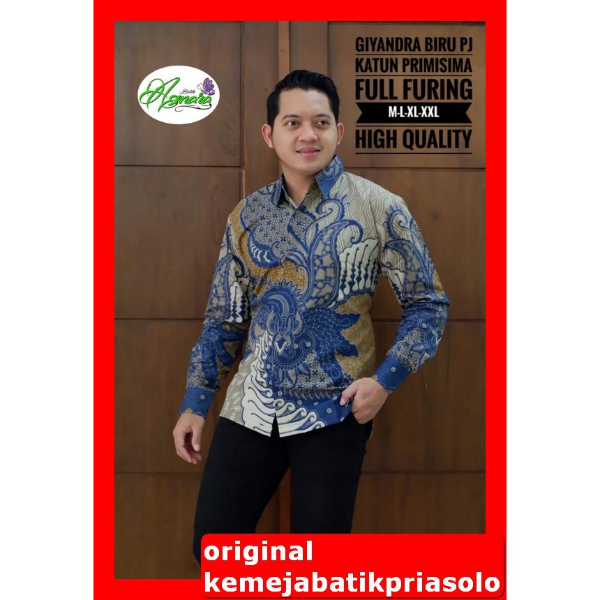 ADIGUNA Kemeja Batik PRIA Lengan Panjang LAPIS FURING KANAYA Gurdo Ijo Wiraditya ADHIJAYA RAJASHA WA