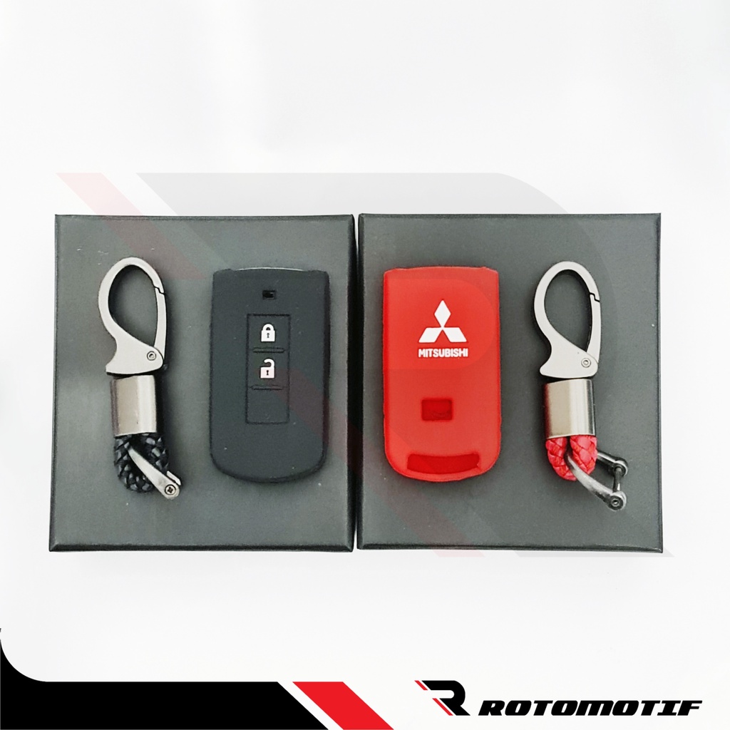 Silicone Kunci Mobil Mitsubishi Xpander Keyless + Gantungan Kunci