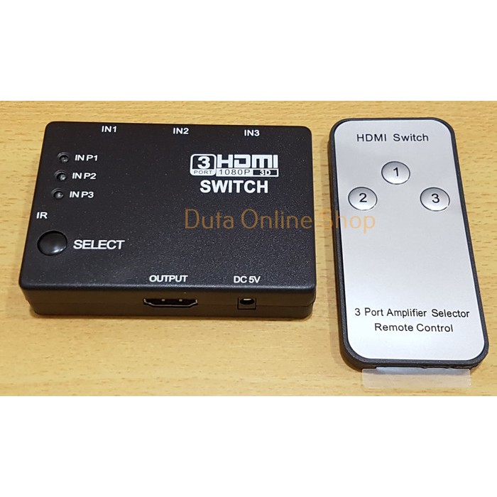 HDMI Switch 1-3 + Remote Control Support Full HD