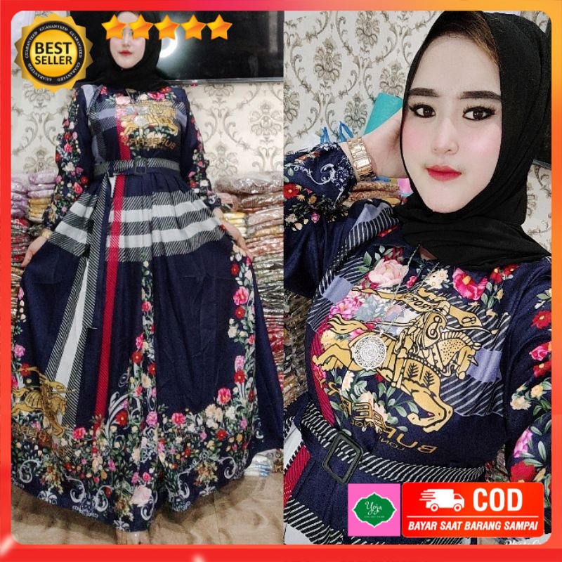 Gamis SHR BRBRY Burberry Moscrepe Premium Impor Terbaru Fashion Muslim Dewasa Kekinian Viral Simple 