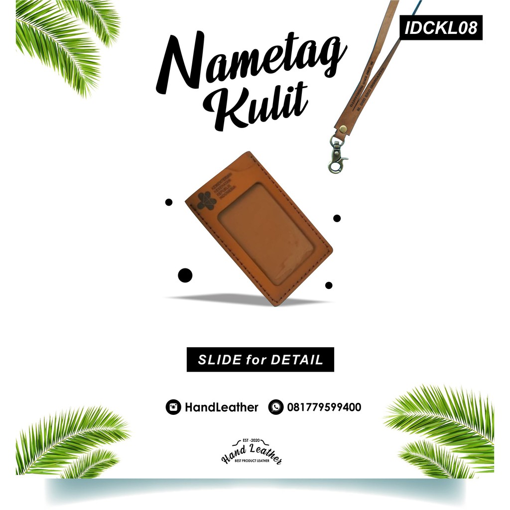 

Custom ID Card holder kulit dan yoyo id name tag kulit asli