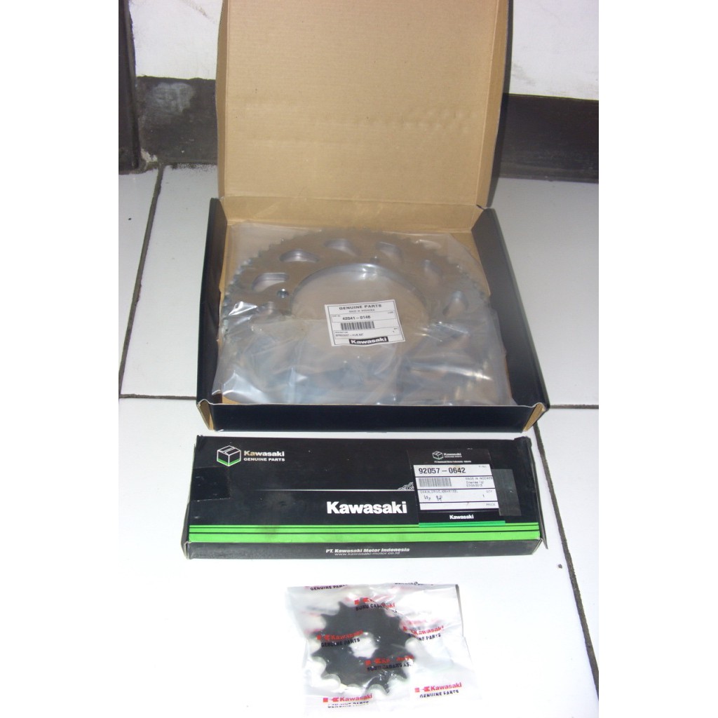 Gear + Rantai Set / Chain Kit KLX 150 BF Ori Terlaris