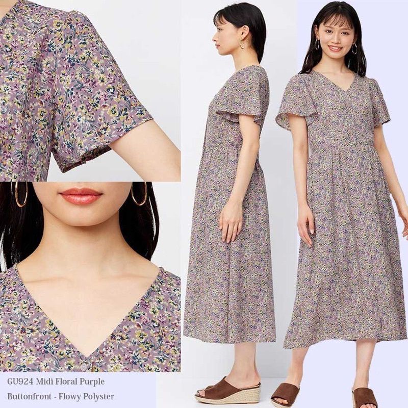 Dress UNIQLO GU Flowy Shirt Dress Original Branded