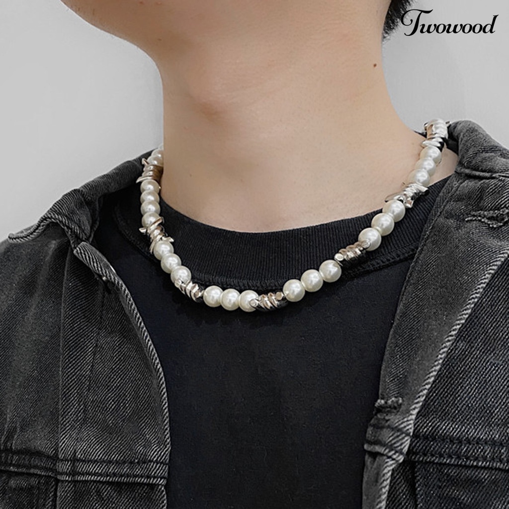 Kalung Mutiara Imitasi Bahan Alloy Untuk Wanita