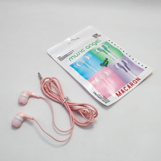 Handsfree Headset Music Angel Macaron Mate Color Hifi Extra Bass Earphone QP-006