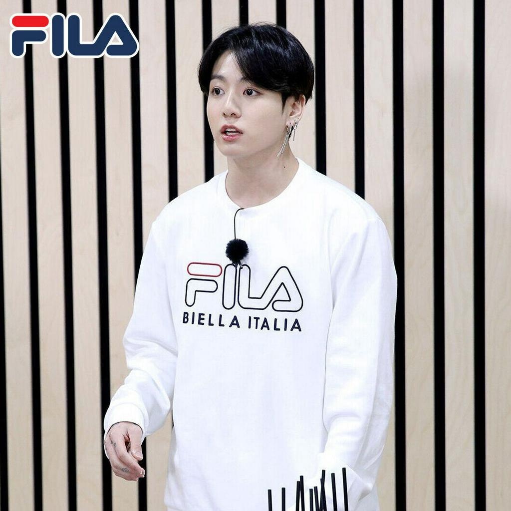 BTS Jungkook X FILA 3D Logo Embroidery Biella Linear Sweatshirt