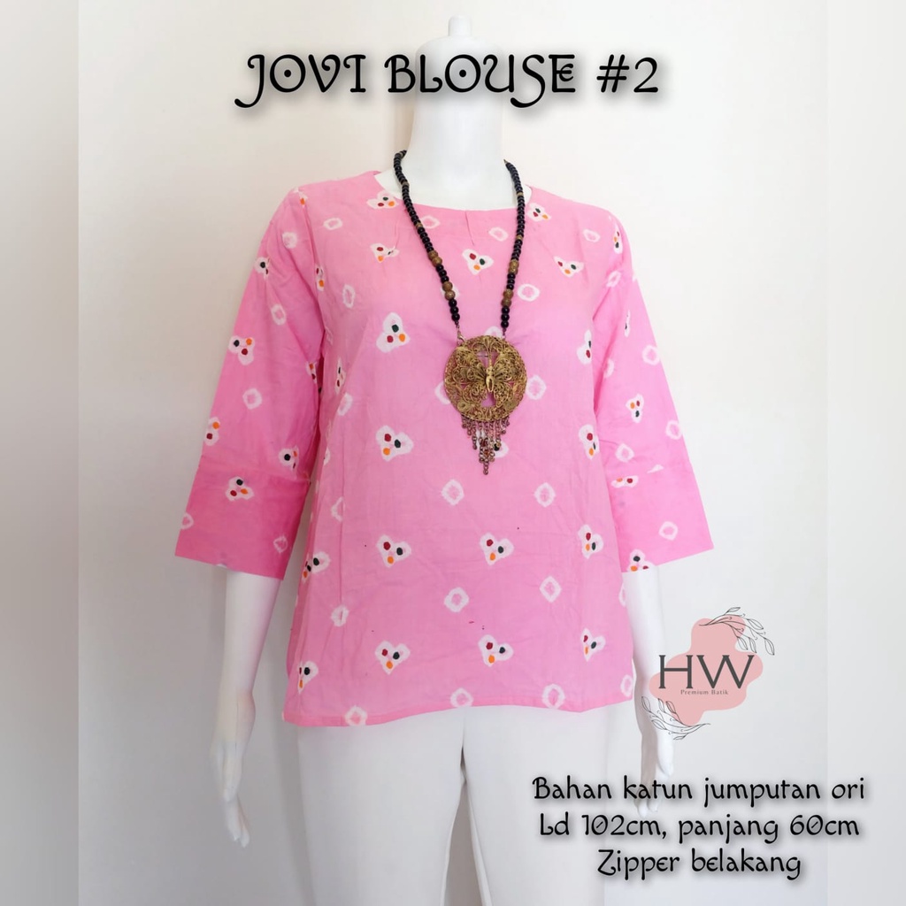 Atasan Blouse Batik Jumputan by Butik Batik Solo bahan katun jumputan ori kode BLOUSE BATIK KATUN JO