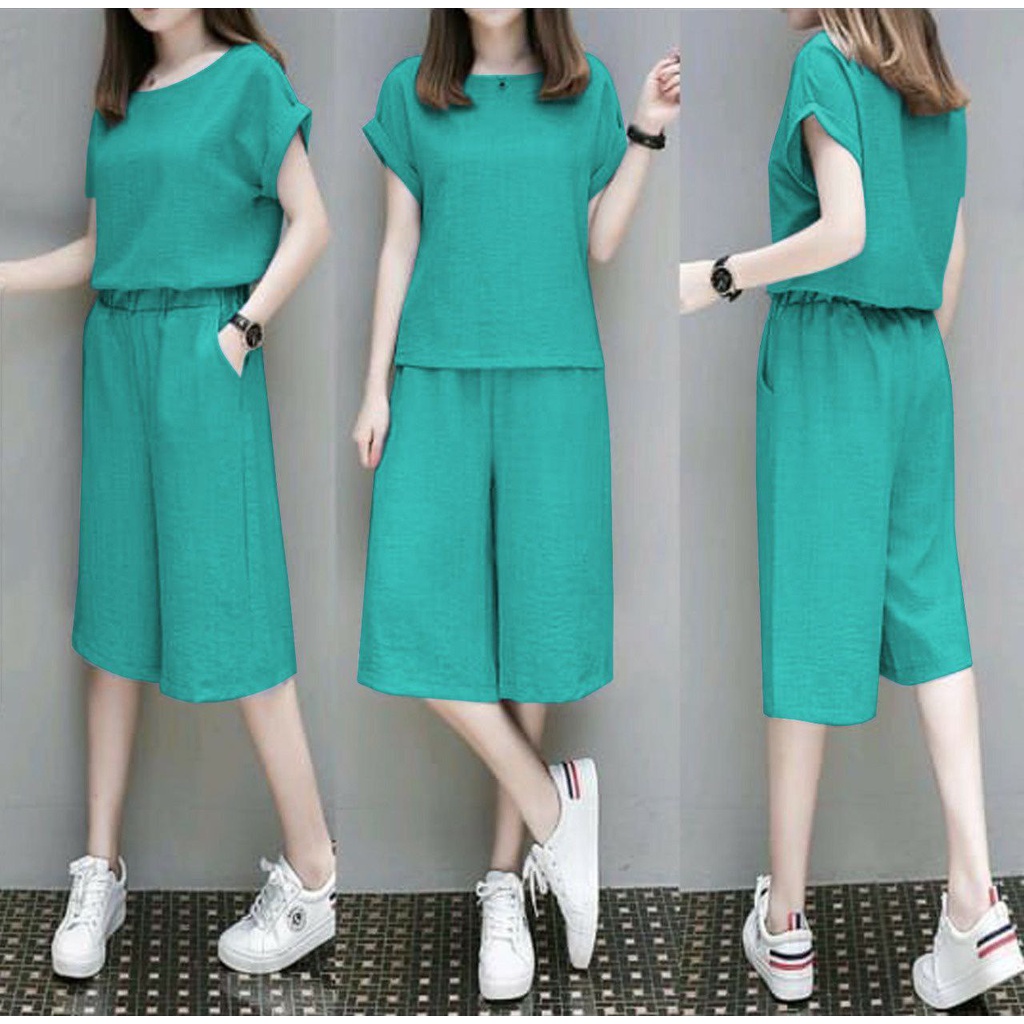 SETELAN BERTA 6ukuran M L XL 2XL 3XL 5XL FASHION WANITA / SET PAKAIAN KASUAL PESTA TERLARIS LENGAN PENDEK
