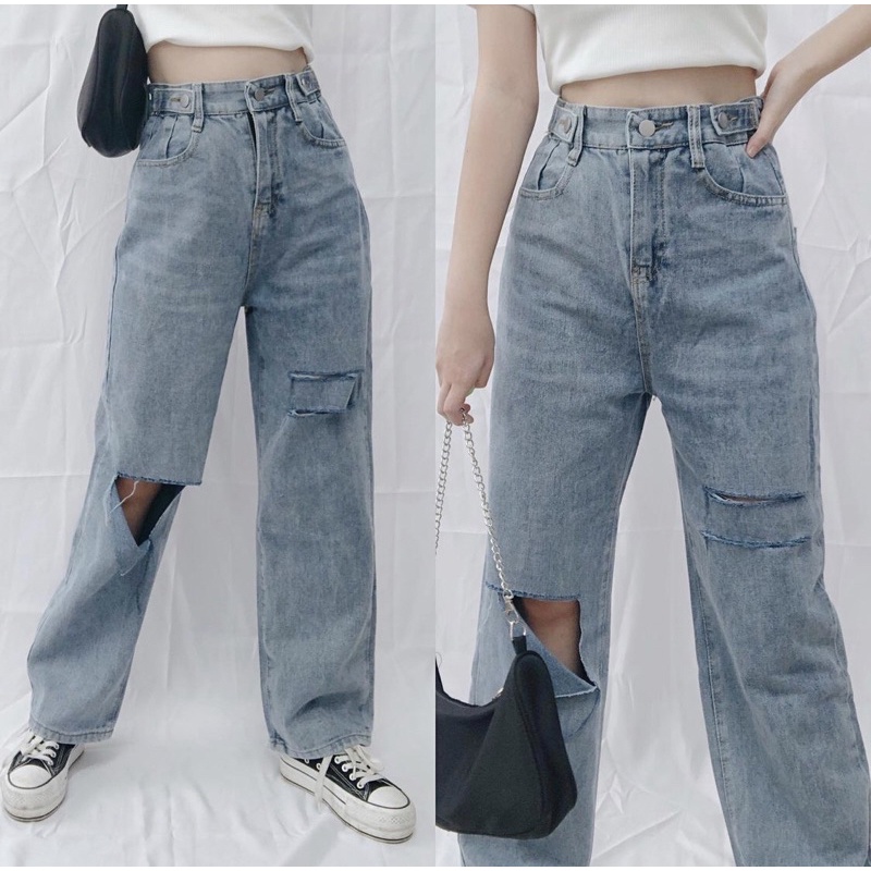 CLOTHIER - Clio Adjustable Baggy Jeans | Unisex Wide Leg Jeans